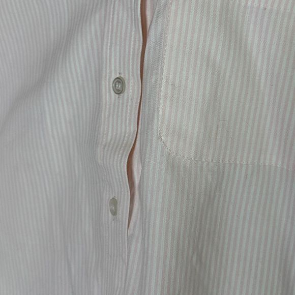 Karen Scott Pink and White Striped Button-Up Shirt, Size PS, NWT - Picture 5 of 8